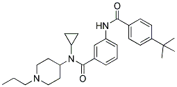 3-[(4-TERT-BUTYLBENZOYL)AMINO]-N-CYCLOPROPYL-N-(1-PROPYLPIPERIDIN-4-YL)BENZAMIDE Struktur