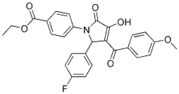 ETHYL 4-(2-(4-FLUOROPHENYL)-4-HYDROXY-3-(4-METHOXYBENZOYL)-5-OXO-2H-PYRROL-1(5H)-YL)BENZOATE Struktur