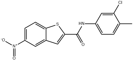 N-(3-CHLORO-4-METHYLPHENYL)-5-NITRO-1-BENZOTHIOPHENE-2-CARBOXAMIDE Struktur