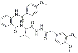 N-(1-(2-(2-(3,4-DIMETHOXYPHENYL)ACETYL)HYDRAZINYL)-3-METHYL-1-OXOBUTAN-2-YL)-2-(4-METHOXYBENZAMIDO)BENZAMIDE Struktur