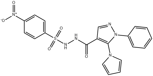 4-NITRO-N'-([1-PHENYL-5-(1H-PYRROL-1-YL)-1H-PYRAZOL-4-YL]CARBONYL)BENZENESULFONOHYDRAZIDE Struktur