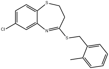 7-CHLORO-2,3-DIHYDRO-1,5-BENZOTHIAZEPIN-4-YL 2-METHYLBENZYL SULFIDE Struktur