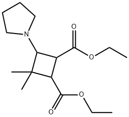 DIETHYL 3,3-DIMETHYL-4-(1-PYRROLIDINYL)-1,2-CYCLOBUTANEDICARBOXYLATE Struktur