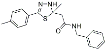 N-BENZYL-2-[2-METHYL-5-(4-METHYLPHENYL)-2,3-DIHYDRO-1,3,4-THIADIAZOL-2-YL]ACETAMIDE Struktur