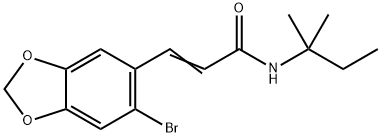 (E)-3-(6-BROMO-1,3-BENZODIOXOL-5-YL)-N-(TERT-PENTYL)-2-PROPENAMIDE Struktur