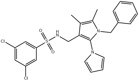 N-[(2-PYRROLO-1-BENZYL-4,5-DIMETHYL-1H-PYRROL-3-YL)METHYL]-3,5-DICHLOROBENZENESULFONAMIDE Struktur