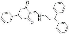 2-((3,3-DIPHENYLPROPYLAMINO)METHYLENE)-5-PHENYLCYCLOHEXANE-1,3-DIONE Struktur