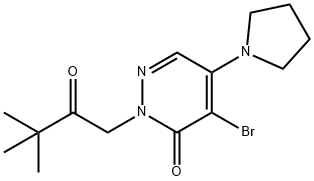 4-BROMO-2-(3,3-DIMETHYL-2-OXOBUTYL)-5-(1-PYRROLIDINYL)-3(2H)-PYRIDAZINONE Struktur