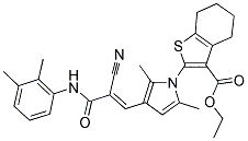 (E)-ETHYL 2-(3-(2-CYANO-3-(2,3-DIMETHYLPHENYLAMINO)-3-OXOPROP-1-ENYL)-2,5-DIMETHYL-1H-PYRROL-1-YL)-4,5,6,7-TETRAHYDROBENZO[B]THIOPHENE-3-CARBOXYLATE Struktur