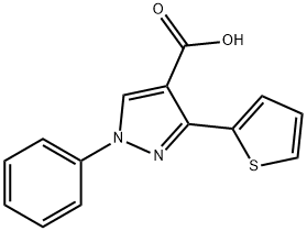 1-PHENYL-3-THIEN-2-YL-1H-PYRAZOLE-4-CARBOXYLIC ACID Struktur