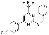 2-(BENZYLTHIO)-4-(4-CHLOROPHENYL)-6-(TRIFLUOROMETHYL)PYRIMIDINE Struktur