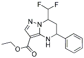 7-DIFLUOROMETHYL-5-PHENYL-4,5,6,7-TETRAHYDRO-PYRAZOLO[1,5-A]PYRIMIDINE-3-CARBOXYLIC ACID ETHYL ESTER Struktur