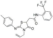 (Z)-2-(3-ALLYL-4-OXO-2-(P-TOLYLIMINO)THIAZOLIDIN-5-YL)-N-(2-(TRIFLUOROMETHYL)PHENYL)ACETAMIDE Struktur