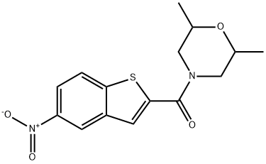 (2,6-DIMETHYLMORPHOLINO)(5-NITRO-1-BENZOTHIOPHEN-2-YL)METHANONE Struktur