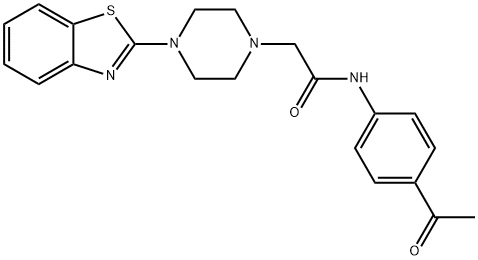 N-(4-ACETYLPHENYL)-2-[4-(1,3-BENZOTHIAZOL-2-YL)PIPERAZIN-1-YL]ACETAMIDE Struktur