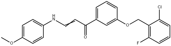 (E)-1-(3-[(2-CHLORO-6-FLUOROBENZYL)OXY]PHENYL)-3-(4-METHOXYANILINO)-2-PROPEN-1-ONE Struktur