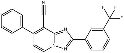 7-PHENYL-2-[3-(TRIFLUOROMETHYL)PHENYL][1,2,4]TRIAZOLO[1,5-A]PYRIDINE-8-CARBONITRILE Struktur