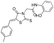 N-(2-HYDROXYPHENYL)-2-[(5Z)-5-(4-METHYLBENZYLIDENE)-4-OXO-2-THIOXO-1,3-THIAZOLIDIN-3-YL]ACETAMIDE Struktur