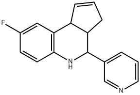 8-FLUORO-4-PYRIDIN-3-YL-3A,4,5,9B-TETRAHYDRO-3H-CYCLOPENTA[C]QUINOLINE Struktur