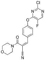 (2Z)-3-{4-[(2-CHLORO-5-FLUOROPYRIMIDIN-4-YL)OXY]PHENYL}-2-(MORPHOLIN-4-YLCARBONYL)ACRYLONITRILE Struktur