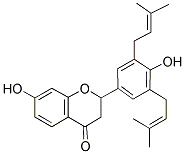 7-HYDROXY-2-[4-HYDROXY-3,5-BIS-(3-METHYL-BUT-2-ENYL)-PHENYL]-CHROMAN-4-ONE Struktur