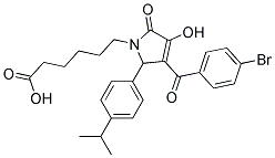 6-(3-(4-BROMOBENZOYL)-4-HYDROXY-2-(4-ISOPROPYLPHENYL)-5-OXO-2H-PYRROL-1(5H)-YL)HEXANOIC ACID Struktur