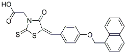 {(5E)-5-[4-(1-NAPHTHYLMETHOXY)BENZYLIDENE]-4-OXO-2-THIOXO-1,3-THIAZOLIDIN-3-YL}ACETIC ACID Struktur