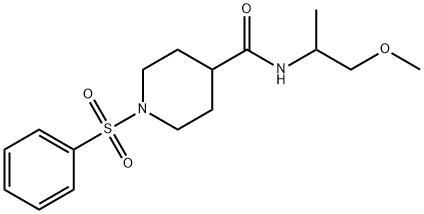 N-(2-METHOXY-1-METHYLETHYL)-1-(PHENYLSULFONYL)-4-PIPERIDINECARBOXAMIDE Struktur