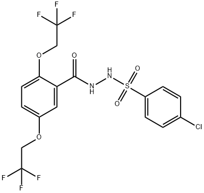 N'-[2,5-BIS(2,2,2-TRIFLUOROETHOXY)BENZOYL]-4-CHLOROBENZENESULFONOHYDRAZIDE Struktur