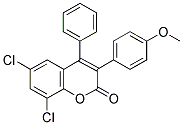 6,8-DICHLORO-3(4'-METHOXYPHENYL)-4-PHENYLCOUMARIN Struktur