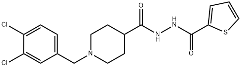 N'-([1-(3,4-DICHLOROBENZYL)-4-PIPERIDINYL]CARBONYL)-2-THIOPHENECARBOHYDRAZIDE Struktur