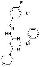 (E)-4-(2-(3-BROMO-4-FLUOROBENZYLIDENE)HYDRAZINYL)-6-MORPHOLINO-N-PHENYL-1,3,5-TRIAZIN-2-AMINE Struktur