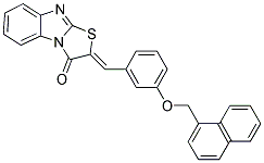 (2Z)-2-[3-(1-NAPHTHYLMETHOXY)BENZYLIDENE][1,3]THIAZOLO[3,2-A]BENZIMIDAZOL-3(2H)-ONE Struktur