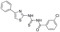 3-CHLORO-N-{[(4-PHENYL-1,3-THIAZOL-2-YL)AMINO]CARBONOTHIOYL}BENZAMIDE Struktur