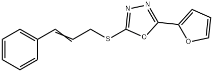 2-(2-FURYL)-5-([(E)-3-PHENYL-2-PROPENYL]SULFANYL)-1,3,4-OXADIAZOLE Struktur