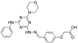 (E)-2-(4-((2-(4-MORPHOLINO-6-(PHENYLAMINO)-1,3,5-TRIAZIN-2-YL)HYDRAZONO)METHYL)PHENOXY)ACETIC ACID Struktur