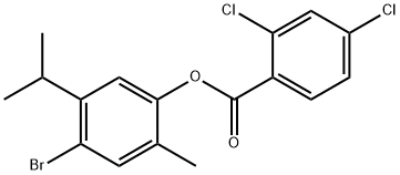 4-BROMO-5-ISOPROPYL-2-METHYLPHENYL 2,4-DICHLOROBENZENECARBOXYLATE Struktur