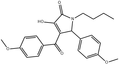 1-BUTYL-3-HYDROXY-4-(4-METHOXYBENZOYL)-5-(4-METHOXYPHENYL)-1H-PYRROL-2(5H)-ONE Struktur