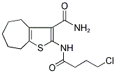 2-[(4-CHLOROBUTANOYL)AMINO]-5,6,7,8-TETRAHYDRO-4H-CYCLOHEPTA[B]THIOPHENE-3-CARBOXAMIDE Struktur