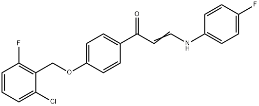 (E)-1-(4-[(2-CHLORO-6-FLUOROBENZYL)OXY]PHENYL)-3-(4-FLUOROANILINO)-2-PROPEN-1-ONE Struktur