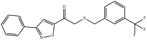 1-(3-PHENYL-5-ISOXAZOLYL)-2-([3-(TRIFLUOROMETHYL)BENZYL]SULFANYL)-1-ETHANONE Struktur