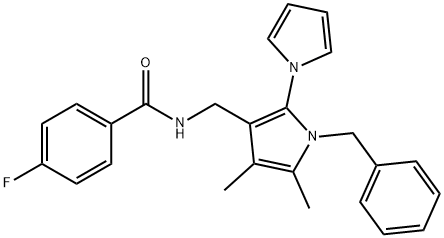 N-[(2-PYRROLO-1-BENZYL-4,5-DIMETHYL-1H-PYRROL-3-YL)METHYL]-4-FLUOROBENZENECARBOXAMIDE Struktur