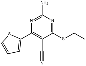 2-AMINO-4-(ETHYLSULFANYL)-6-(2-THIENYL)-5-PYRIMIDINECARBONITRILE Struktur