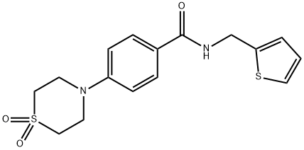 4-(1,1-DIOXO-1LAMBDA6,4-THIAZINAN-4-YL)-N-(2-THIENYLMETHYL)BENZENECARBOXAMIDE Struktur