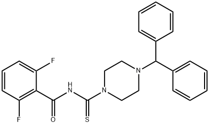 (2,6-DIFLUOROPHENYL)-N-((4-(DIPHENYLMETHYL)PIPERAZINYL)THIOXOMETHYL)FORMAMIDE Struktur