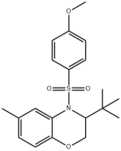 3-(TERT-BUTYL)-4-[(4-METHOXYPHENYL)SULFONYL]-6-METHYL-3,4-DIHYDRO-2H-1,4-BENZOXAZINE Struktur