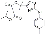 3,8-DIMETHYL-3-{2-[(4-METHYLPHENYL)AMINO]-1,3-THIAZOL-4-YL}-2,7-DIOXASPIRO[4.4]NONANE-1,6-DIONE Struktur