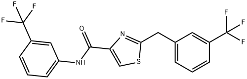 2-[3-(TRIFLUOROMETHYL)BENZYL]-N-[3-(TRIFLUOROMETHYL)PHENYL]-1,3-THIAZOLE-4-CARBOXAMIDE Struktur