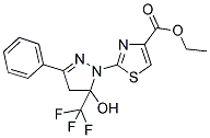 ETHYL 2-[5-HYDROXY-3-PHENYL-5-(TRIFLUOROMETHYL)-4,5-DIHYDRO-1H-PYRAZOL-1-YL]-1,3-THIAZOLE-4-CARBOXYLATE Struktur