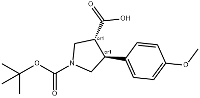 1-[(TERT-BUTYL)OXYCARBONYL]-4-(4-METHOXYPHENYL)PYRROLIDINE-3-CARBOXYLIC ACID Struktur